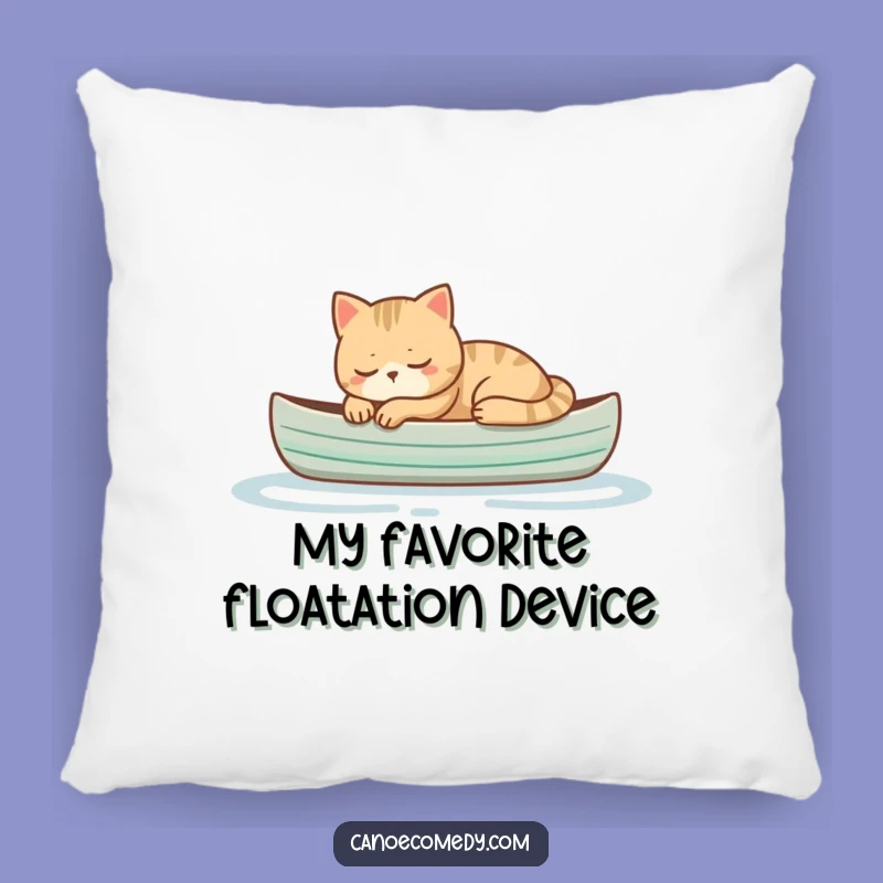 Funny Cat Napping in Canoe Pillow - Comfy & Hilarious Relaxation Accent