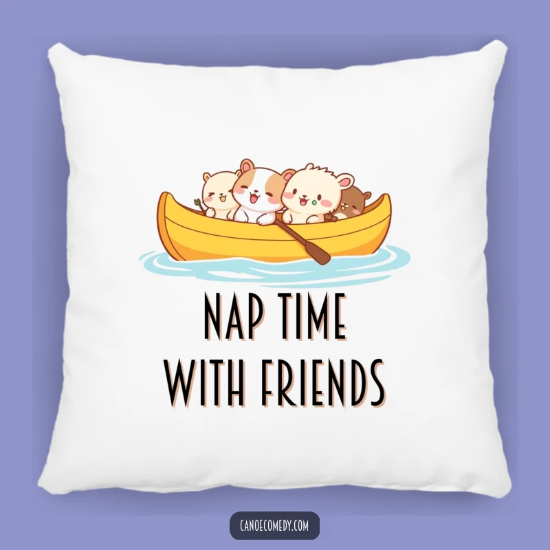 Funny Animal Canoe Giggles Pillow: Add Comfort and Humor with this Funny Gift
