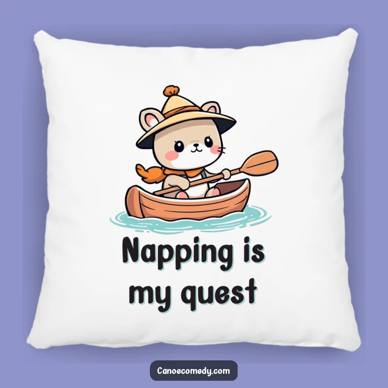 Funny Kawaii Adventurer Animal Canoe Pillow, Cozy Gift for Brave Dreamers