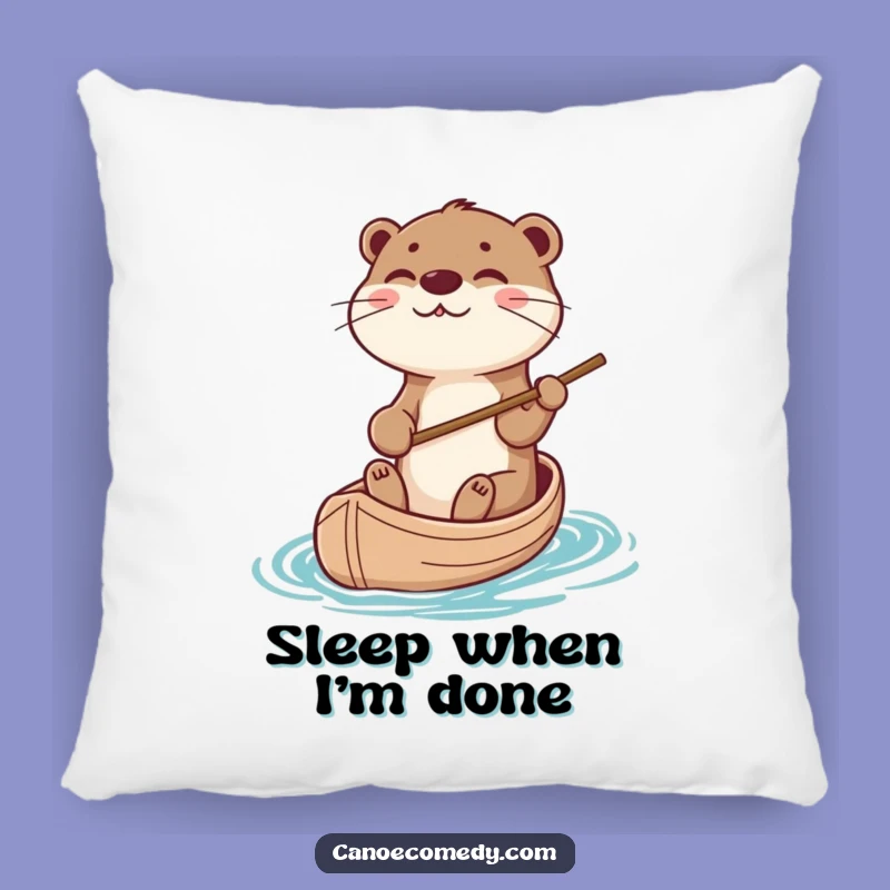 Funny Otter Canoe Steering Pillow - Cozy & Playful Home Decor Gift