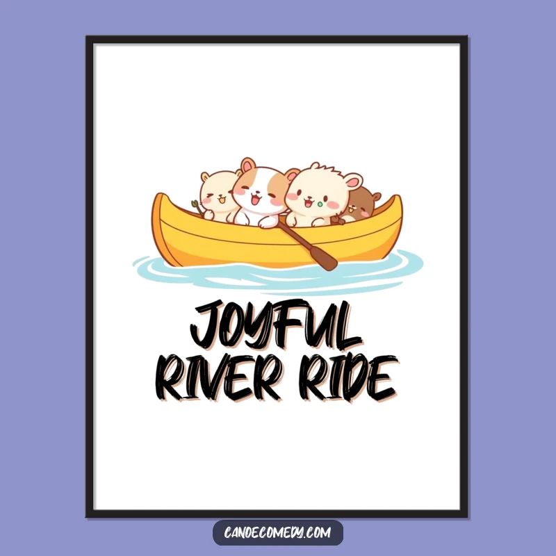 Funny Animal Canoe Giggles Digital Art: Instant Humor and Joyful Vibes, a Perfect Funny Gift