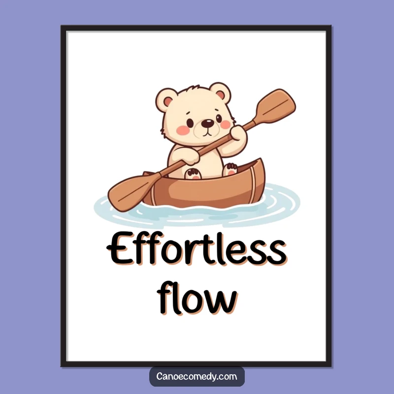Funny Bear Cub Canoe Digital Art: Motivational Decor for a Determined Funny Gift
