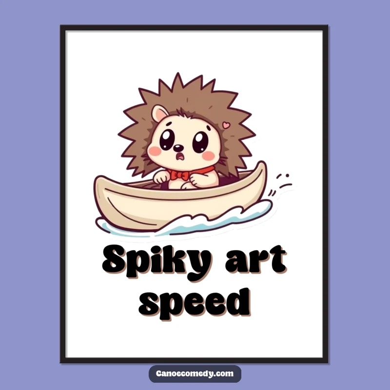 Funny Kawaii Hedgehog Digital Art - Surprised Wall Decor, Perfect Gift