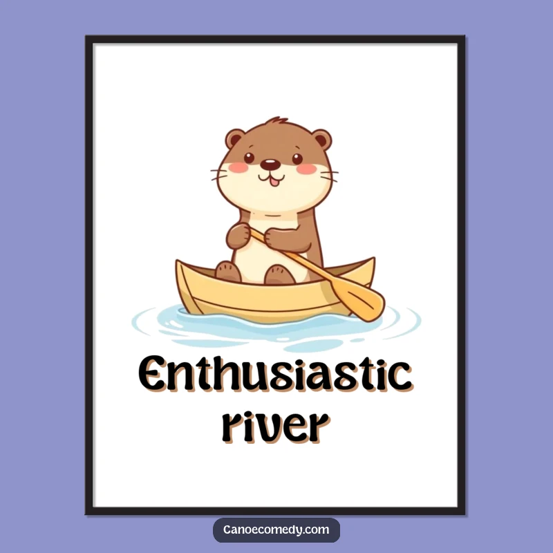 Funny Kawaii Otter Canoe Digital Art: Instant Cute Decor, Unique Funny Gift