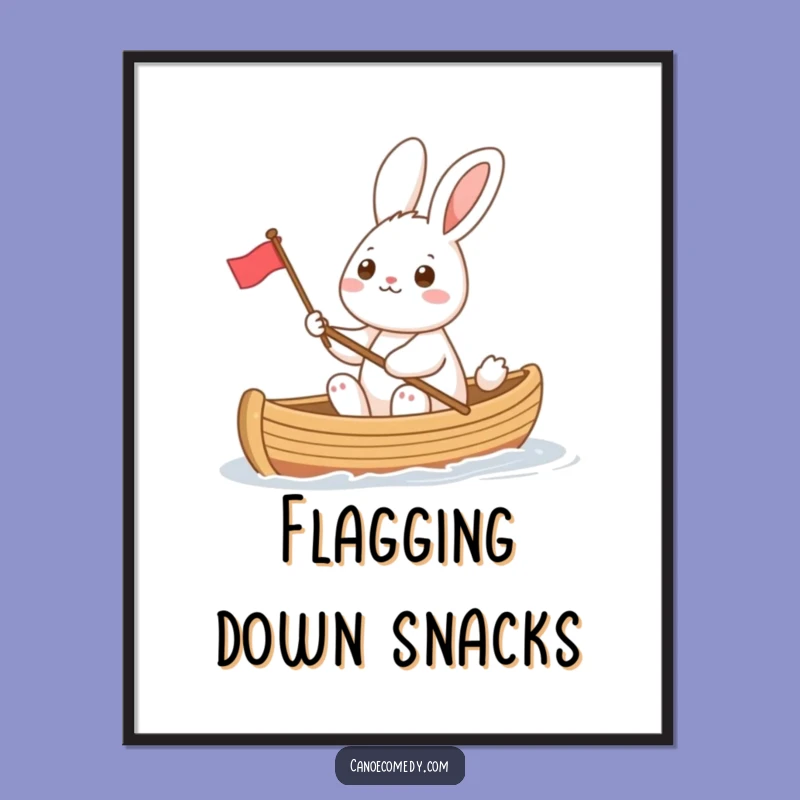 Funny Rabbit Canoe Flag Digital Print - Cheerful and Hilarious Instant Decor
