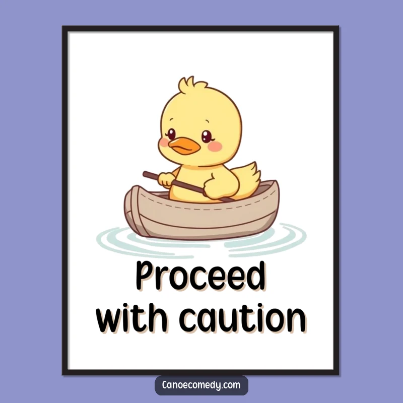 Funny Kawaii Duckling Canoe Nerves Digital Art Print, Instant Shy Decor Gift