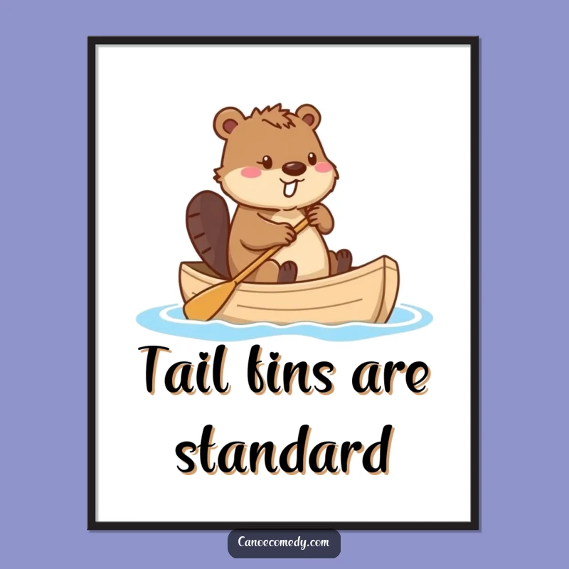 Funny Beaver Canoe Tail Rudder Digital Print - Hilarious Art for Instant Decor