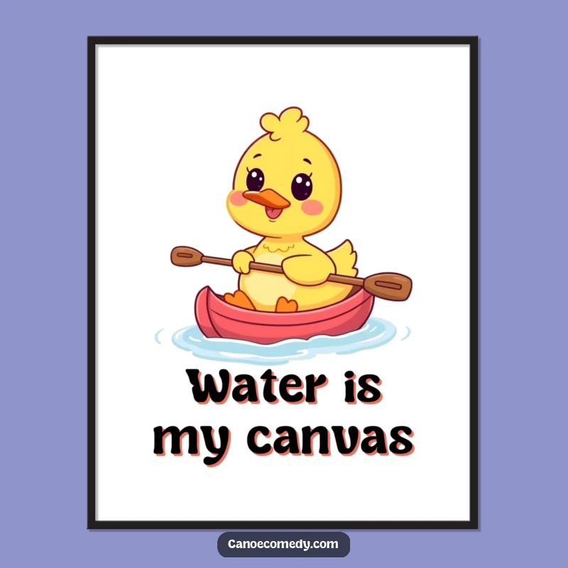 Funny Kawaii Duck Paddling Print - Instant Adorable Wall Decor