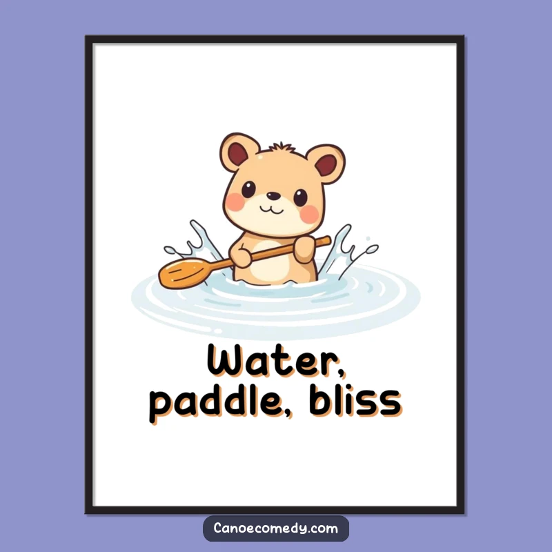 Funny Animal River Splash Digital Art: Playful Paddle Print for Instant Joy