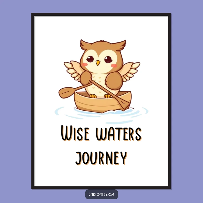 Funny Owl Canoe Trip Digital Print: Instant Whimsical Decor