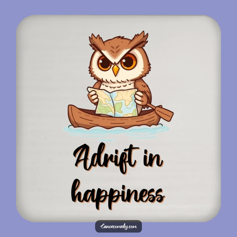 Funny Determined Owl Canoe Coaster: Protect Surfaces with Hilarious Adventure
