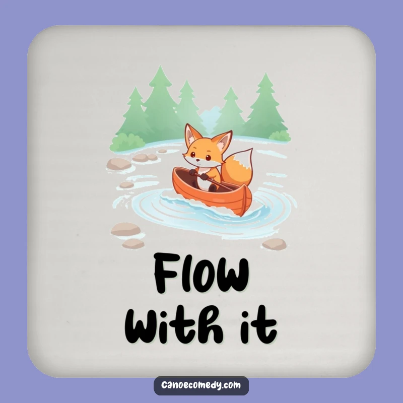 Funny Kawaii Fox Rapids Coaster - Determined Navigator Table Protector Gift