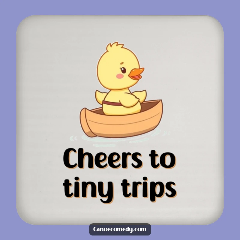 Funny Duckling in Mini Canoe Coaster - Cute Protection for Your Surfaces