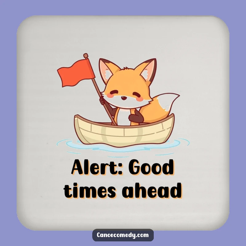 Funny Fox Canoe Drink Coaster: Protect Surfaces with Witty Humor