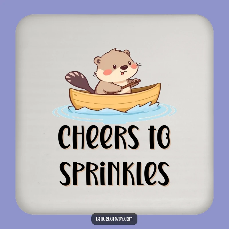 Funny Kawaii Muskrat Canoe Coaster Set, Playful Humorous Protection for Tabletops