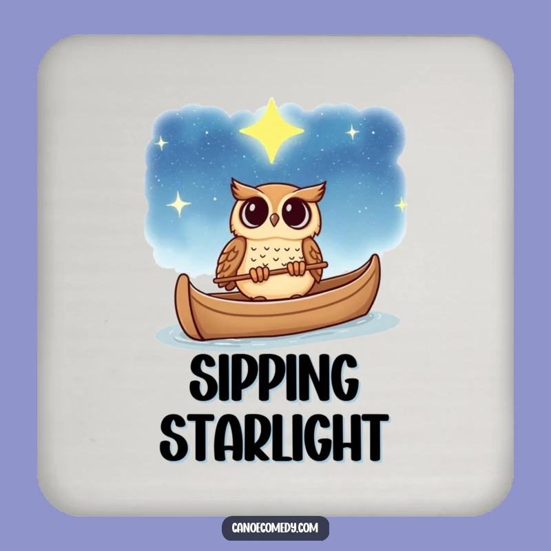 Funny Wonder Owl Starry Sky Coaster: Protect Surfaces with Cosmic Humor