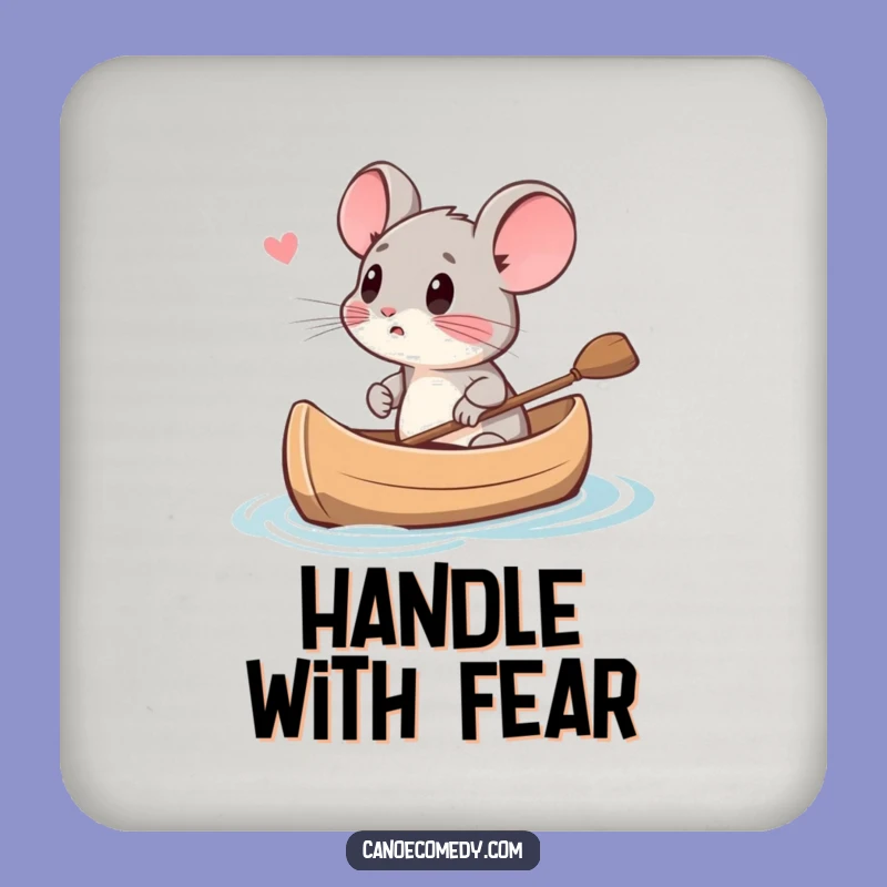Funny Mouse Canoe Fear Coaster - Tabletop Anxiety Protection Gift