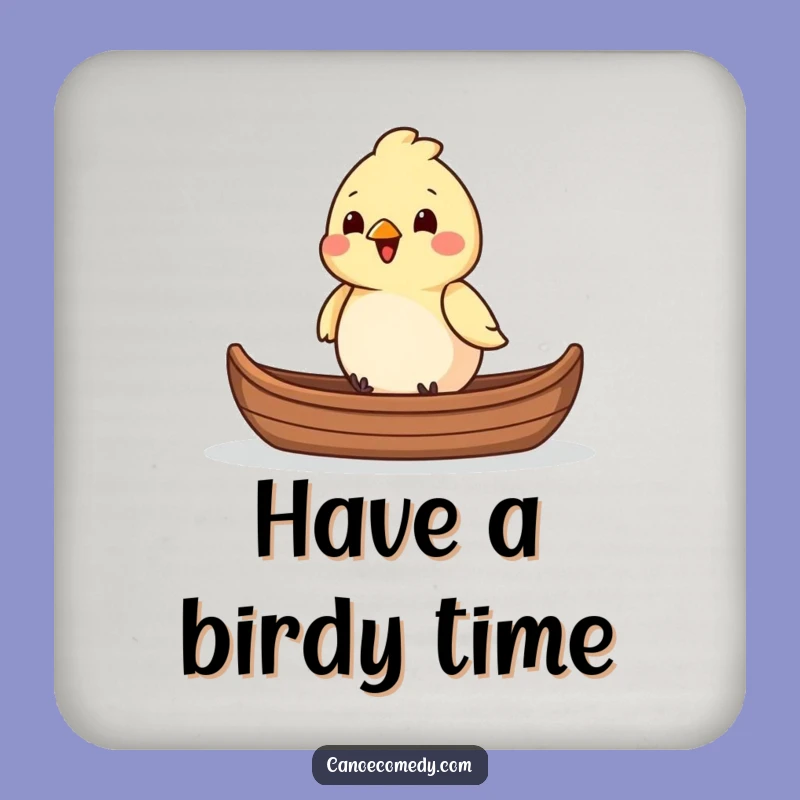 Funny Bird Canoe Navigator Coaster - Tabletop Cheerfulness Protection Gift
