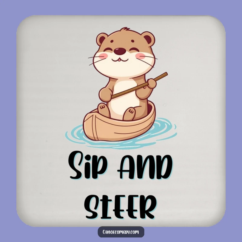 Funny Otter Canoe Steering Coaster - Tabletop Playfulness Protection Gift
