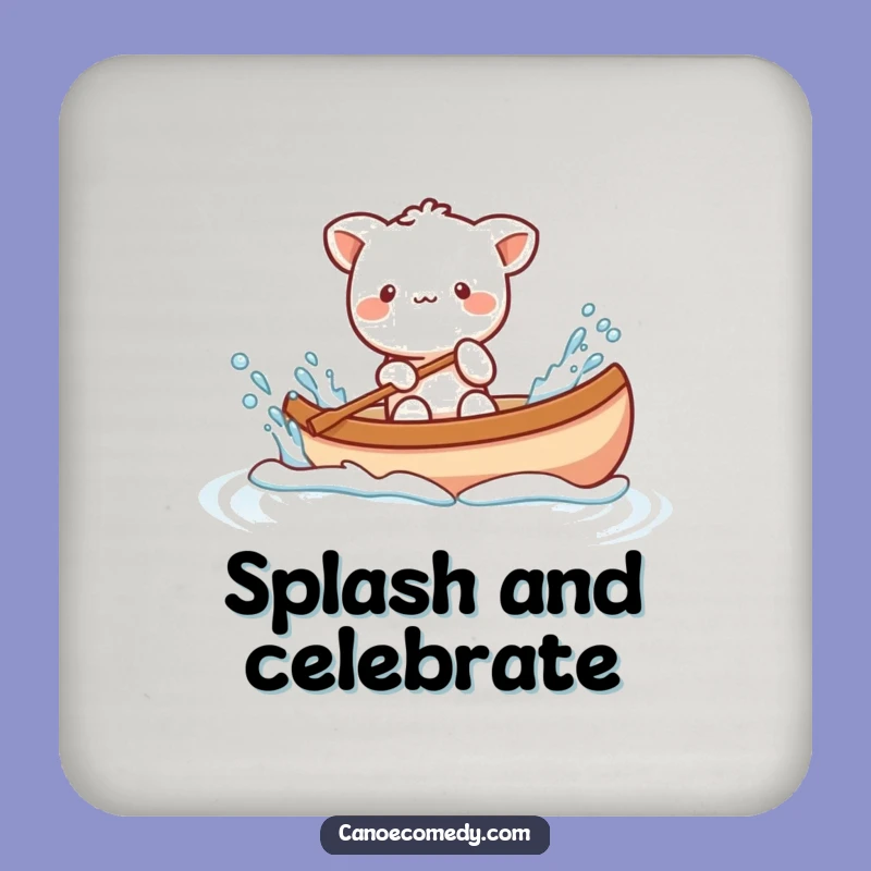 Funny Kawaii Animal Splashing Canoe Coasters, Gift Set for Playful Tables