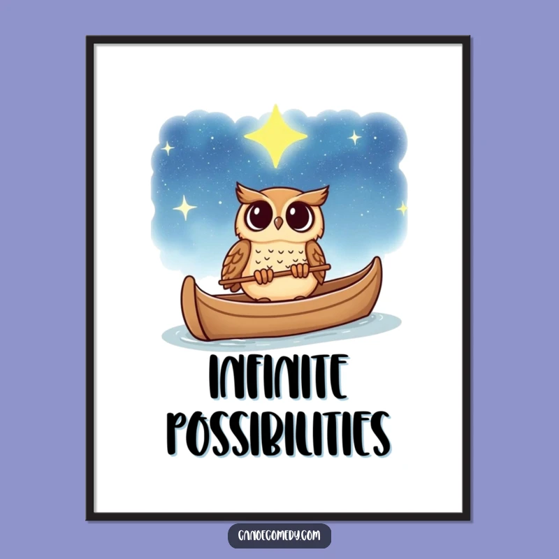 Funny Wonder Owl Starry Sky Poster: Inspire Your Walls with Cosmic Art