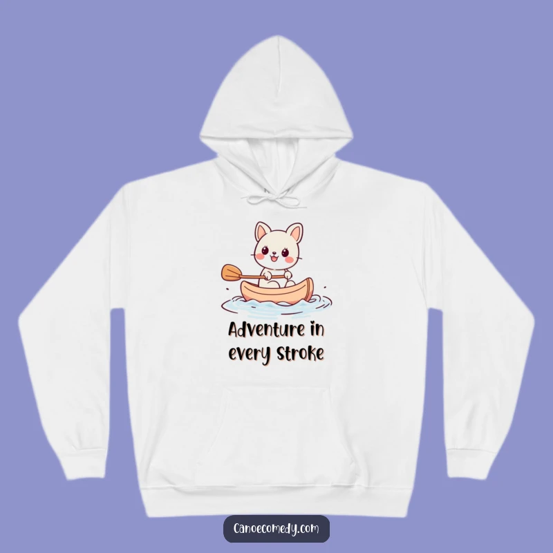 Cozy Funny Kawaii Animal Paddling Canoe Hoodie, Ultimate Gift for Enthusiastic Souls