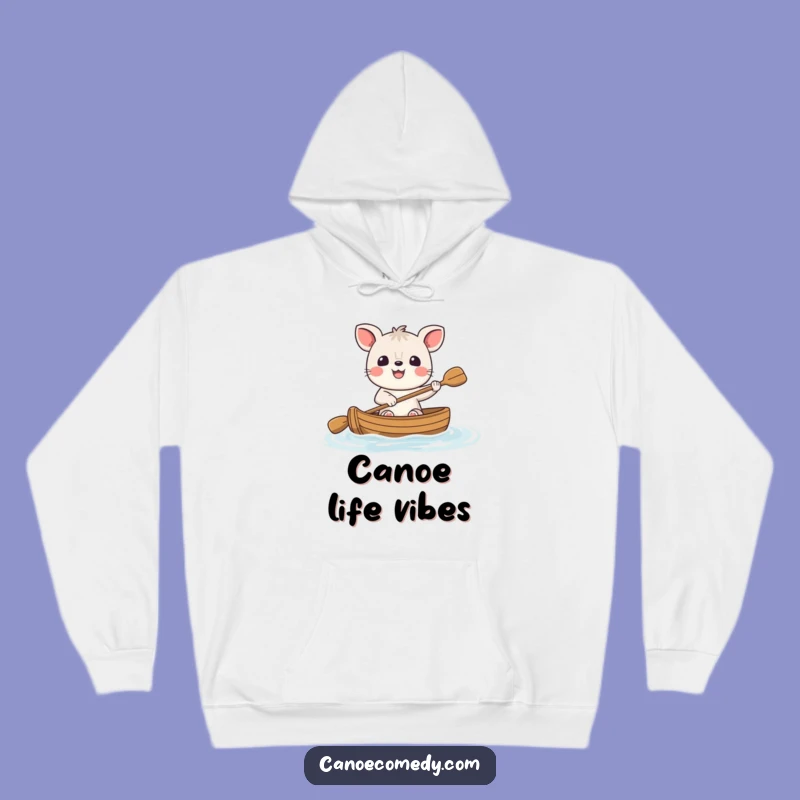 Cozy Funny Cheerful Animal Canoe Hoodie - Stay Warm with Happy Paddler's Big Smile