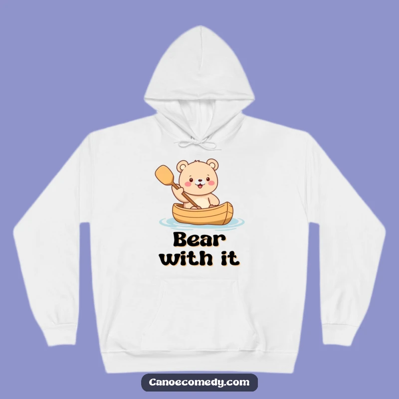 Cozy Funny Kawaii Bear Canoe Hoodie - Warm & Whimsical Adventure Gift