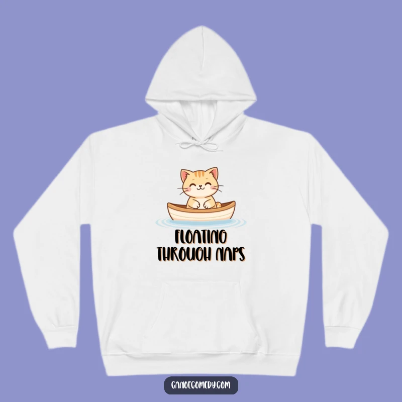 Funny Cat Floating Canoe Hoodie: Cozy Comfort and Cat-tastic Humor