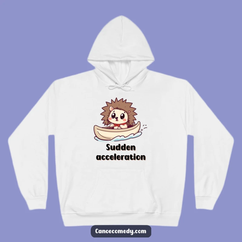 Funny Kawaii Hedgehog Hoodie - Cozy and Surprised Canoe Adventure Gift