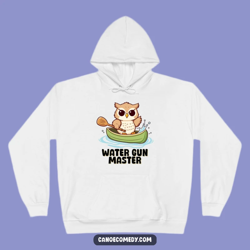 Funny Playful Owl Canoe Splash Hoodie: Cozy Up with Hilarious Water Fun