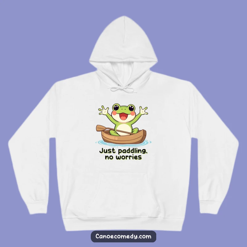 Cozy Funny Kawaii Frog Canoe Hoodie: Warm & Hilarious Outdoor Gear Gift