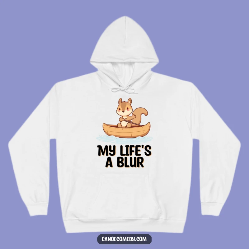 Funny Squirrel Canoe Balance Hoodie - Cozy & Hilarious Outdoor Companion Gift