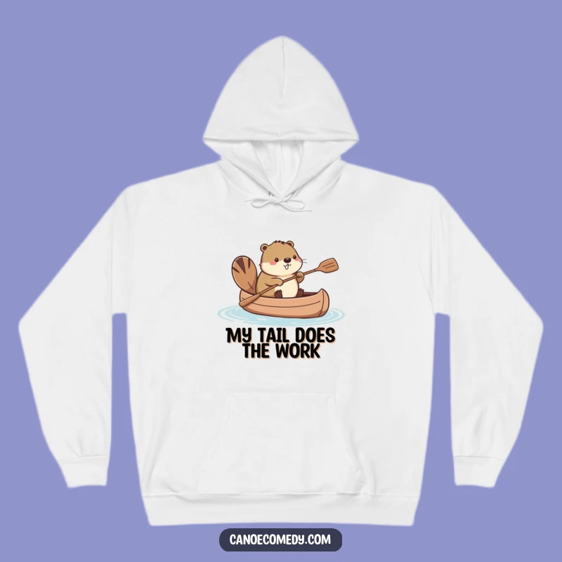 Cozy Funny Kawaii Beaver Canoe Tail Paddle Hoodie, Perfect Humorous Gift
