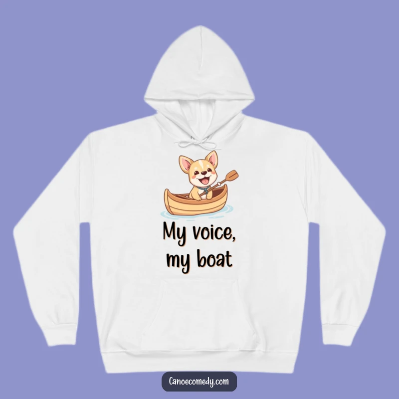 Funny Dog Barking in Canoe Hoodie - Cozy & Hilarious Comfort Wear