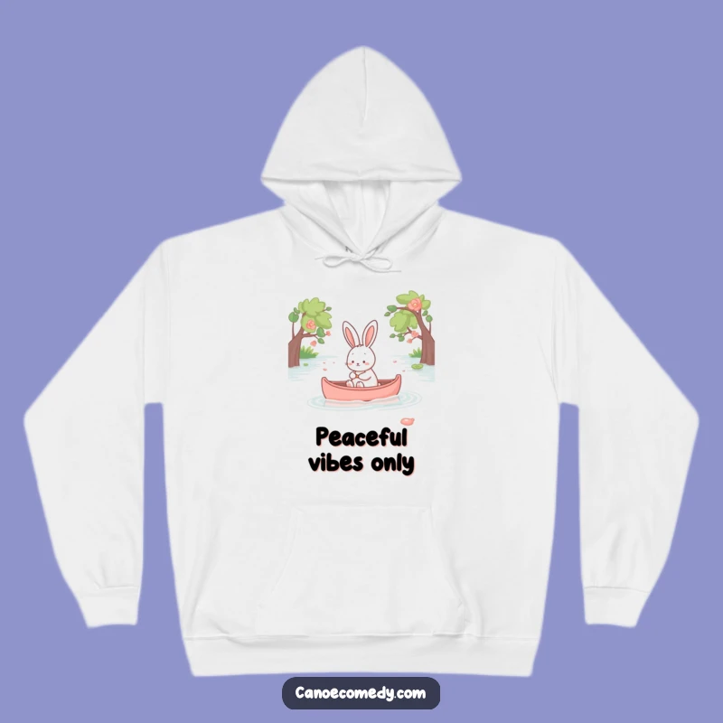 Funny Kawaii Rabbit Hoodie - Cozy & Peaceful Canoe Ride Sweatshirt Gift
