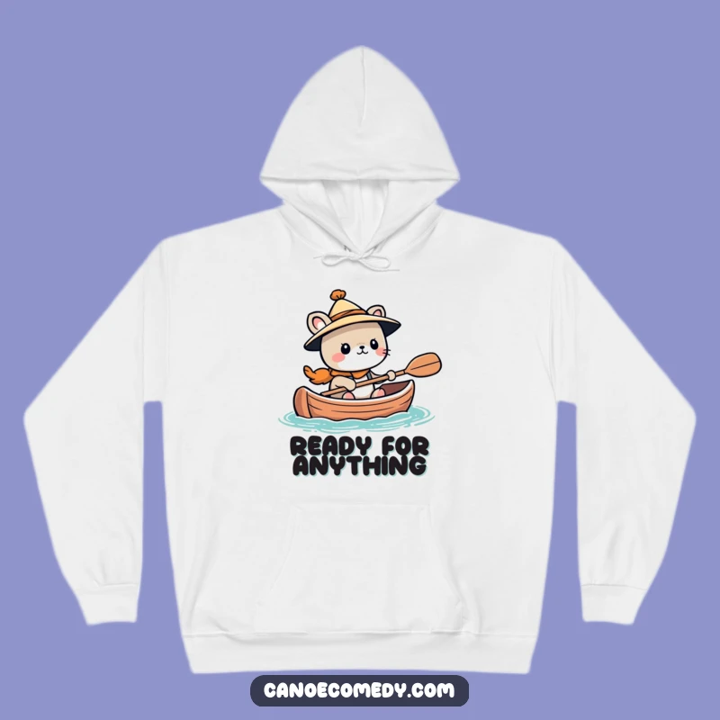 Cozy Funny Kawaii Adventurer Animal Canoe Hoodie, Gift for Daring Explorers