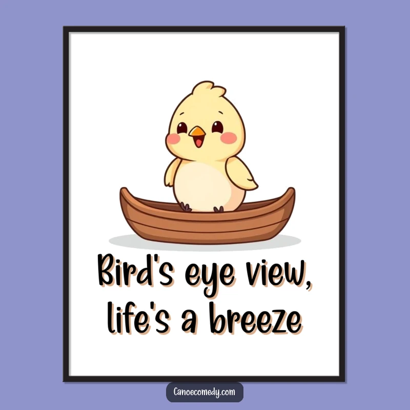 Funny Free Printable Wall Art: Bird's Canoe Serenity - Whimsical Downloadable Decor
