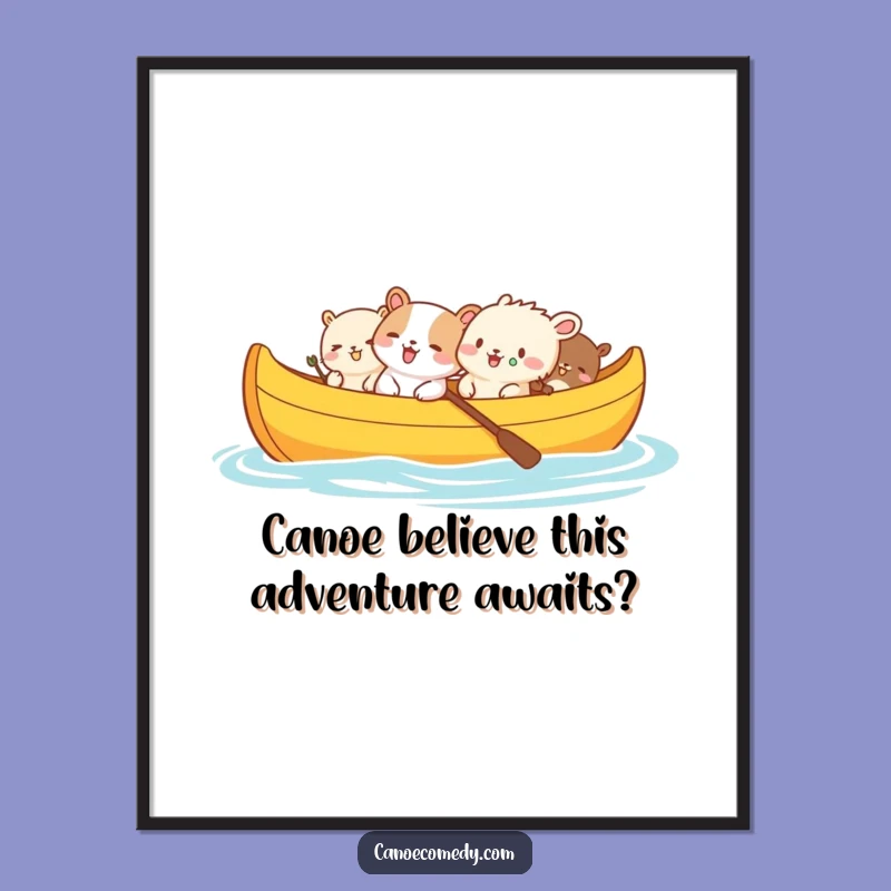Funny Free Printable Wall Art: Giggling Animals Canoe - Quirky Downloadable Decor