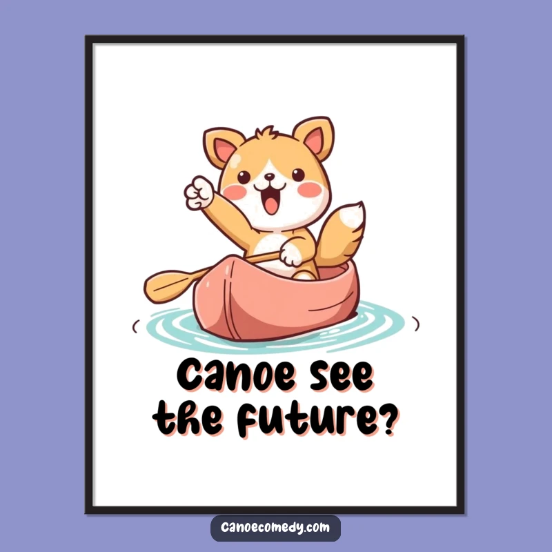Funny Free Printable Wall Art: Forward Thinking Kawaii Canoe - Quirky Downloadable Decor!