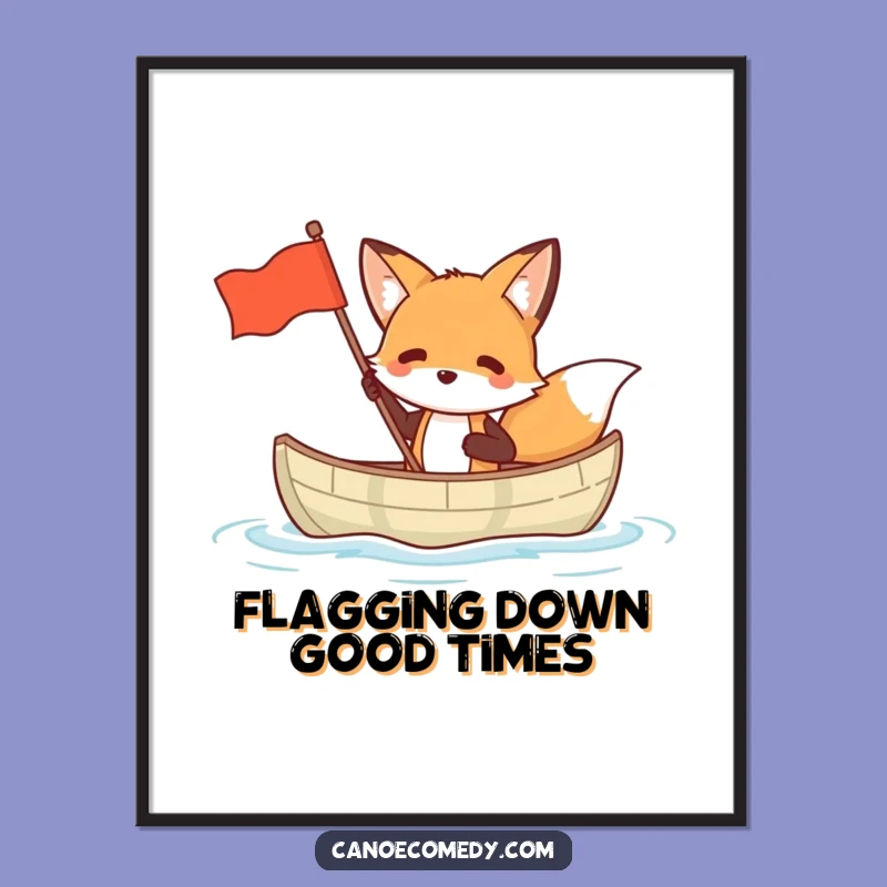 Free Printable Wall Art: Funny Fox Canoeing Adventure - Hilarious Downloadable Decor