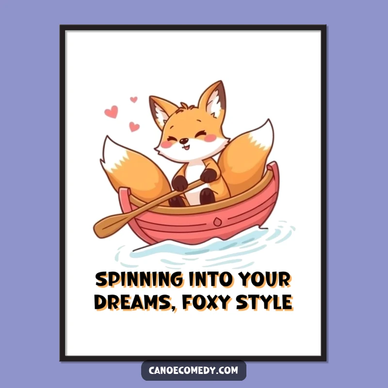 Free Printable Fox Wall Art: Playful Canoe Spin Downloadable Art for a Fun Vibe