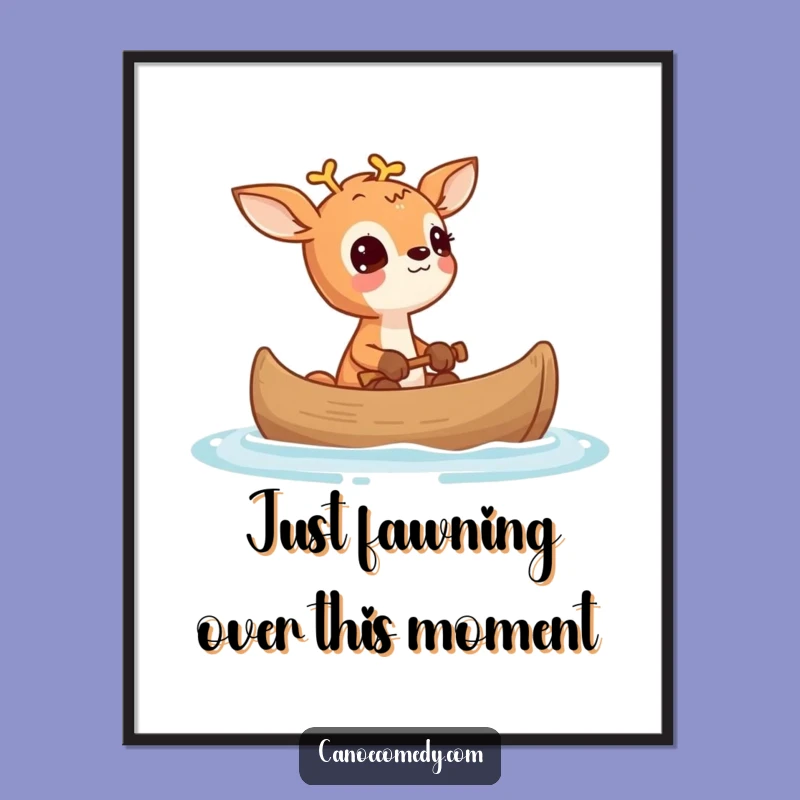 Free Printable Deer Wall Art: Canoe Wonderer, Downloadable Enchanting Decor