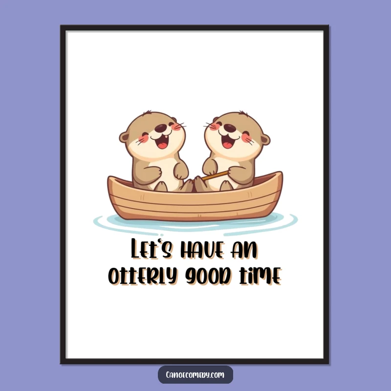 Funny Free Printable Wall Art: Kawaii Otters Laughing, Joyful Downloadable Decor