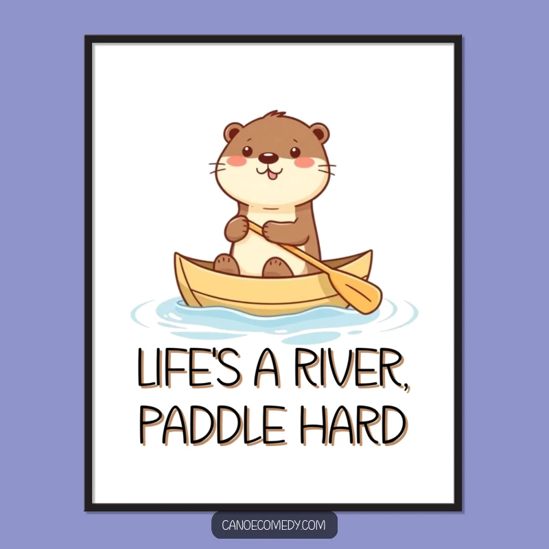 Free Printable Otter Wall Art: Kawaii Canoe Adventure, Enthusiastic Decor!