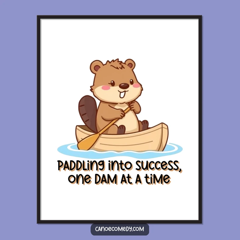 Free Printable Beaver Wall Art: Funny Canoe Tail Rudder Downloadable Art for Quirky Decor