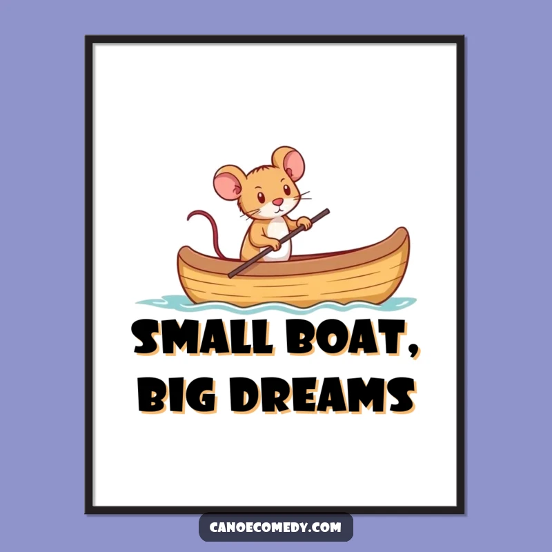 Funny Free Printable Wall Art: Mouse Captain Canoe - Determined Downloadable Decor