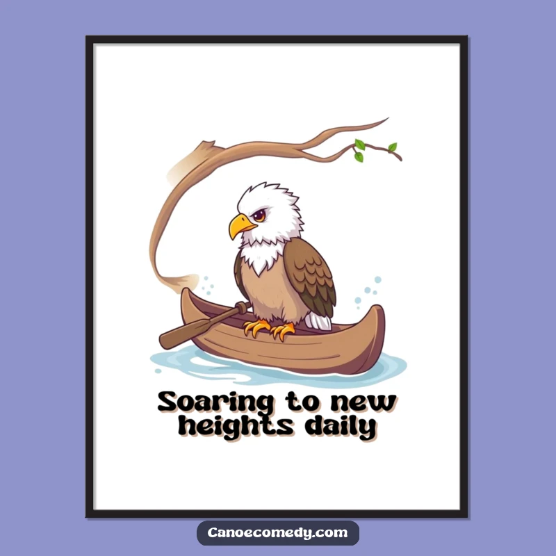 Funny Free Printable Wall Art: Majestic Eagle Canoe - Observant Downloadable Decor