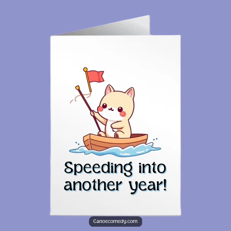 Free Printable Birthday Card: Fast & Fun Kawaii Canoe Flag - Instant Download Gift!