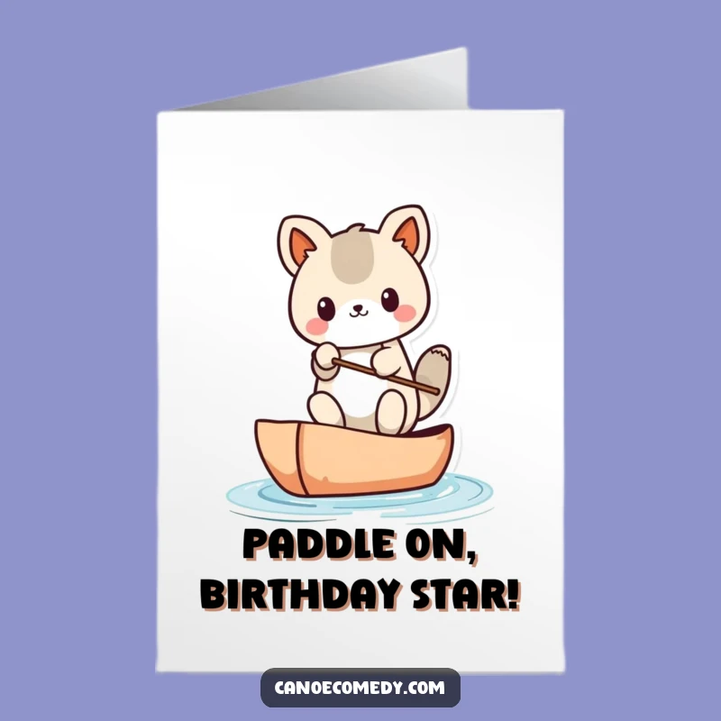 Free Printable Birthday Card: Funny Kawaii Canoe Mishap Design - Instant Download Gift!